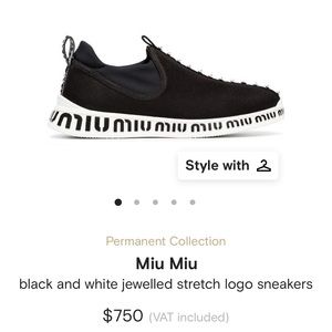 Miu Miu jeweled slip on sneakers